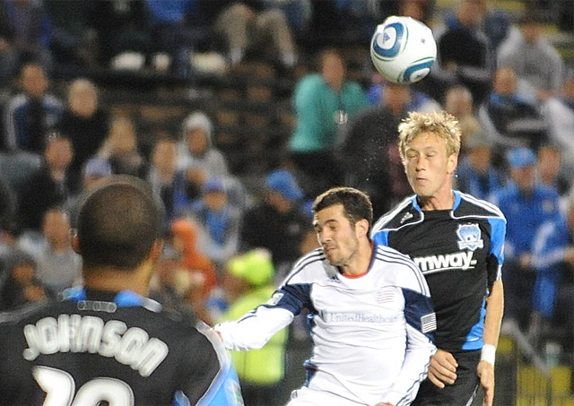 Brad Ring wins a header for the Earthquakes
