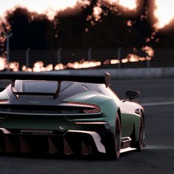 An Aston Martin Vulcan at Fuji Speedway.
