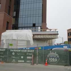 Northwest corner of plaza building, construction continuing
