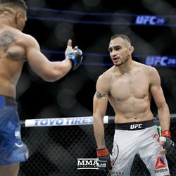 Kevin Lee and Tony Ferguson stare each other down at UFC 216.