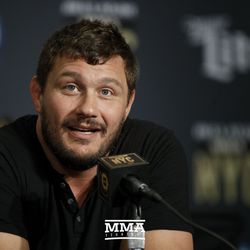 Matt Mitrione answers a question at the Bellator NYC press conference.
