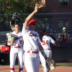 Jessie Harper signals two outs