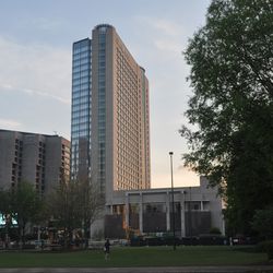The Omni Hotel, seen across from where the Chamber once stood.