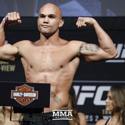 Robbie Lawler poses at UFC 214 weigh-ins.