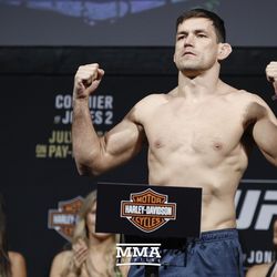 Demian Maia poses at UFC 214 weigh-ins.