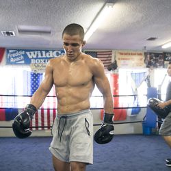 Aaron Pico putting work in at a recent workout at Wild Card gym in Hollywood.