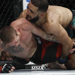 Belal Muhammad looks for the finish at UFC 213.