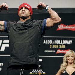 Vitor Belfort poses at UFC 212 weigh-ins.