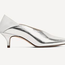 Zara<a href="http://www.zara.com/us/en/woman/shoes/view-all/v-cut-heeled-shoes-c719531p4065595.html"> V-Cut Heeled Shoe</a>, $49.90