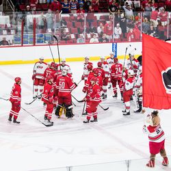 Final score: Team White 5 - Team Red 4.  July 1, 2017. Carolina Hurricanes Summerfest and Development Camp, PNC Arena, Raleigh, NC. Copyright © 2017 Jamie Kellner. All Rights Reserved.