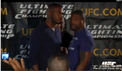 Jon Jones vs. Rampage Jackson staredown .gif from UFC 135 ...