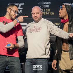 Tony Ferguson and Kevin Lee square off at UFC 216 media day.