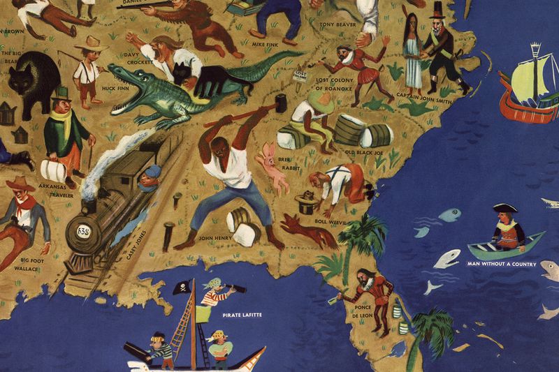 Southeast: William Gropper's American Folklore Map (Library of Congress)