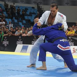 Marcus 'Buchecha' goes for a takedown against Roger Gracie at Gracie Pro