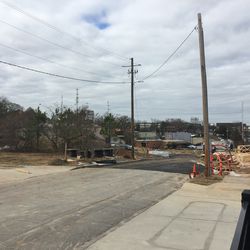 The continuation of the formerly dead-ended Bismark Road, leading into the Manchester development.
