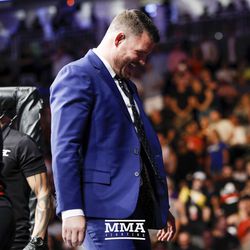 Michael Bisping has a laugh after his UFC 213 staredown.