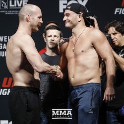 Patrick Cummins and Gian Villante square off at UFC on FOX 25 weigh-ins.