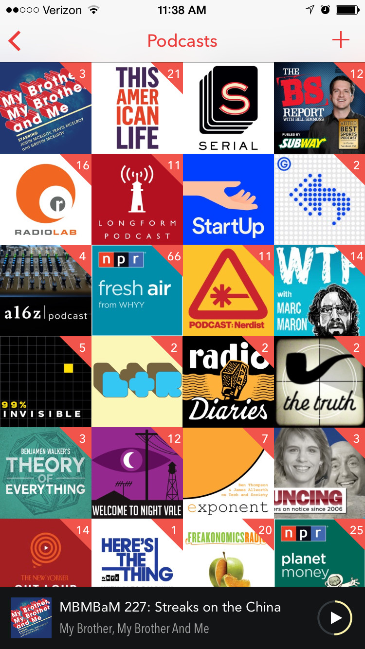 Podcast app screenshot