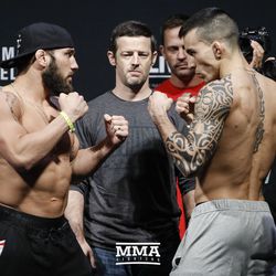 Jimmie Rivera and Thomas Almeida square off at UFC on FOX 25 weigh-ins.