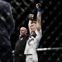 Paul Felder is victorious at UFC Fight Night 113 on Sunday at the The SSE Hydro in Glasgow, Scotland.