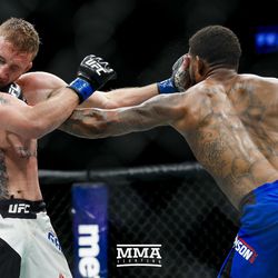 Michael Johnson punches Justin Gaethje at TUF 25 Finale.