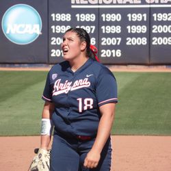 Taylor McQuillin reacts to a pitch thrown