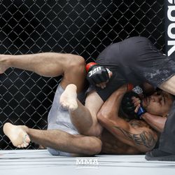 Adriano Martins tries to submit at Kajan Johnson at UFC 215.