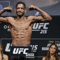 Neil Magny poses at UFC 215 weigh-ins.