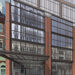 Toll Bros. has included this second design of a more modern facade on Sansom Street as another potential option. 