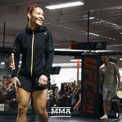 Cris Cyborg gets ready for her session.