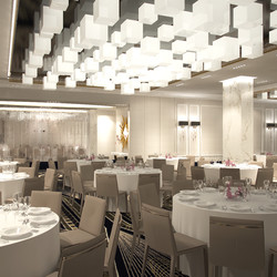 The hotel’s banquet room