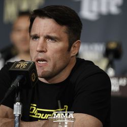 Chael Sonnen answers a question at the Bellator NYC press conference.