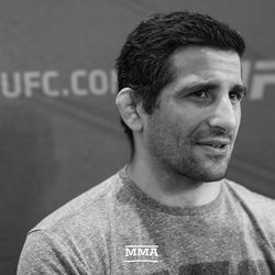 Beneil Dariush answers a question at UFC 216 media day.