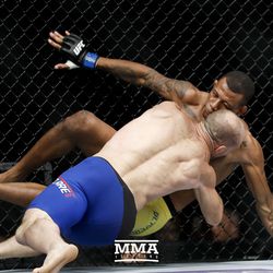 Ryan LaFlare lands a takedown at UFC on FOX 25.