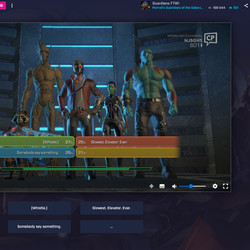 A “crowd play” session of <em>Marvel’s Guardians of the Galaxy: The Telltale Series</em> using Mixer’s interactive livestreaming feature.