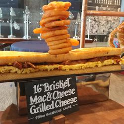 NEW FOOD: 16" brisket mac n cheese grilled cheese sandwich