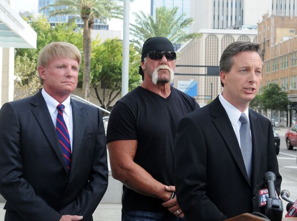 Hulk Hogan and his attorneys in 2012.