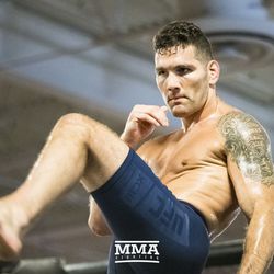 Chris Weidman looking focused at UFC on FOX 25 open workouts Thursday at UFC Gym in New Hyde Park, N.Y.