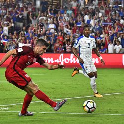 Christian Pulisic was a problem for Panama all game. Here he gets the goal that began the US landslide.