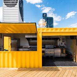 Team Foodshed used old shipping containers to house the temporary structures.  