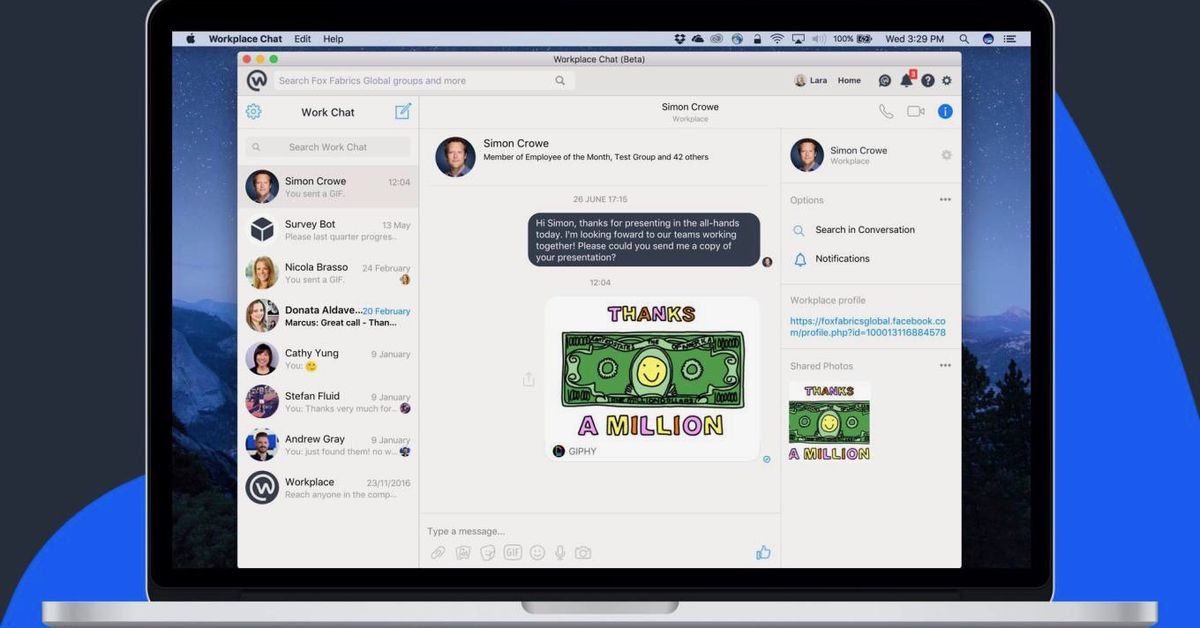 Facebook quietly releases desktop chat apps for the workplace - The Verge