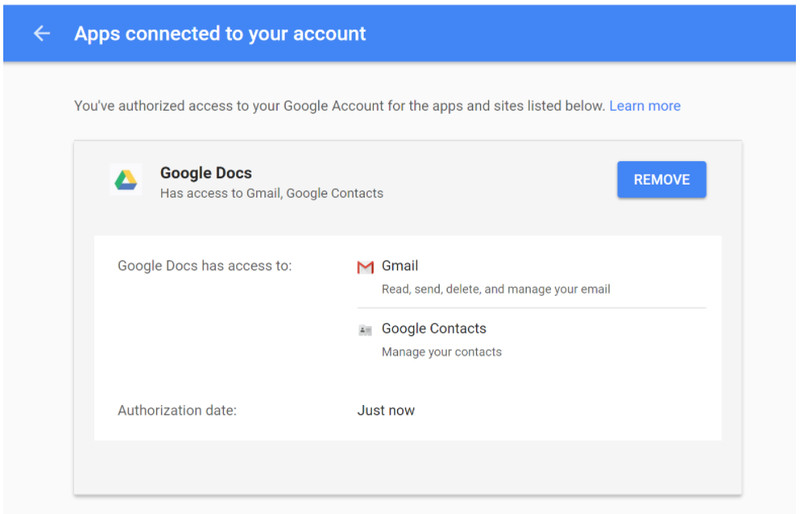 Google Docs phishing access