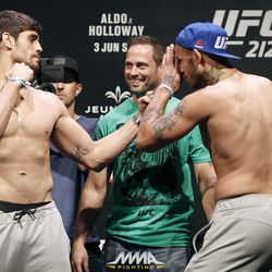 Antonio Carlos Junior and Eric Spicely square off at  UFC 212 weigh-ins.