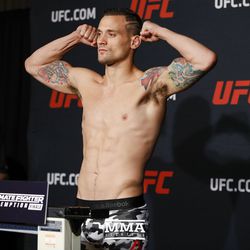 James Krause makes weight at the TUF 25 Finale official weigh-ins at MGM Conference Center.