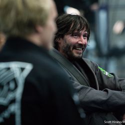 Keanu Reeves in jiu-jitsu class at at 87Eleven Action Design in Los Angeles, California, where he has trained for many of his films. 