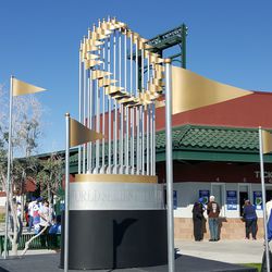 Giant replica World Series trophy
