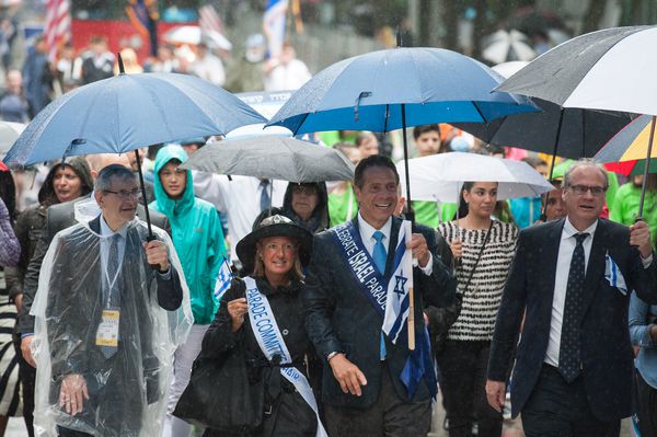 Cuomo marches in the Celebrate Israel Parade on Sunday.