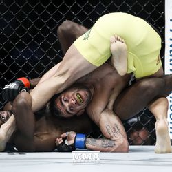 Aljamain Sterling and Renan Barao battle at UFC 214.