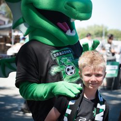 The Burlingame Dragons mascot Torch
