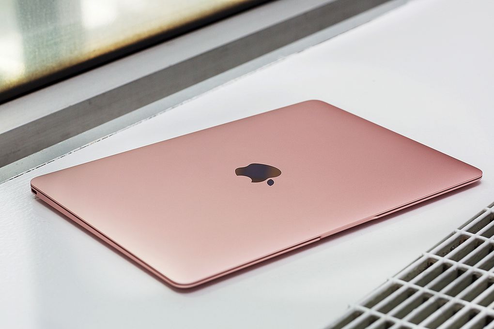 Pink mac laptop